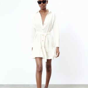 Zara Cream Button-Up Dress